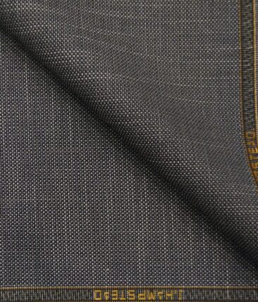 J.Hampstead by Siyaram's Men's Terry Rayon Structured Jute Weave Unstitched Suiting Fabric (Silver Grey