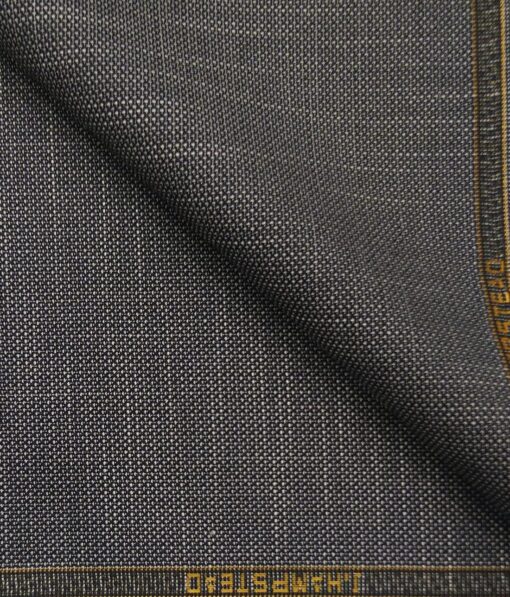 J.Hampstead by Siyaram's Men's Terry Rayon Structured Jute Weave Unstitched Suiting Fabric (Silver Grey