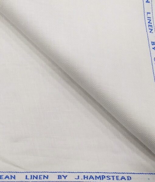 J.Hampstead by Siyaram's Men's 100% Pure Linen 60 LEA Solid Unstitched Suiting Fabric (White