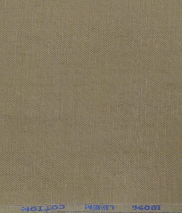 Solino Men's 50% Cotton + 50% Linen Self Design Unstitched Suiting Fabric (Mouse Beige
