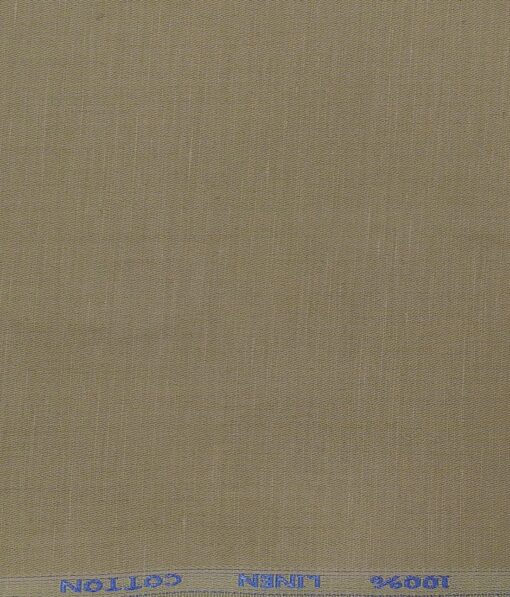 Solino Men's 50% Cotton + 50% Linen Self Design Unstitched Suiting Fabric (Mouse Beige