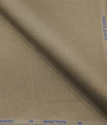Solino Men's 50% Cotton + 50% Linen Self Design Unstitched Suiting Fabric (Mouse Beige