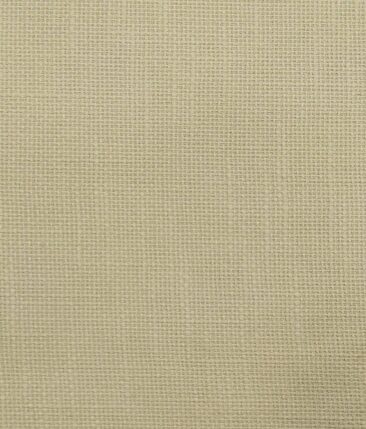 True Value Men's 100% Cotton Jute Weave Unstitched Trouser Fabric (Butter Milk Beige