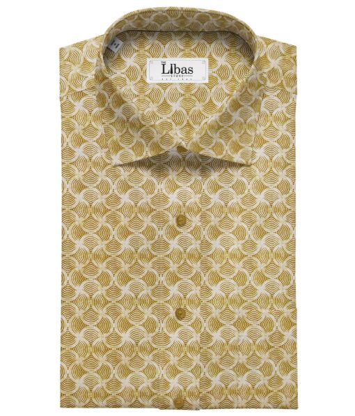 J.Hampstead Men's Peanut Brown Poly Viscose Trouser Fabric With Raymond Men's Light Brown Cotton Printed Shirt Fabric (Unstitched Combo)