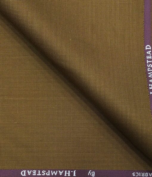 J.Hampstead Men's Peanut Brown Poly Viscose Trouser Fabric With Raymond Men's Light Brown Cotton Printed Shirt Fabric (Unstitched Combo)