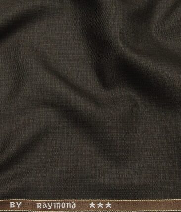 Raymond Men's Dark Brown Self Design Poly Viscose Trouser Fabric With Exquisite Beige Checks Poly Cotton Shirt Fabric (Unstitched Combo)