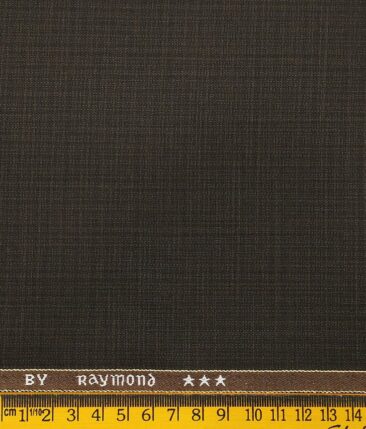Raymond Men's Dark Brown Self Design Poly Viscose Trouser Fabric With Exquisite Beige Checks Poly Cotton Shirt Fabric (Unstitched Combo)
