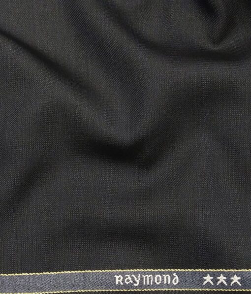 Raymond Men's Dark Blue Self Design Poly Viscose Shiny Trouser Fabric With Exquisite Whilte Khadi Look Dobby Poly Cotton Shirt Fabric (Unstitched Combo)
