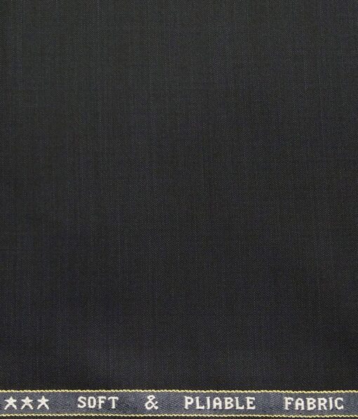 Raymond Men's Dark Blue Self Design Poly Viscose Shiny Trouser Fabric With Exquisite Whilte Khadi Look Dobby Poly Cotton Shirt Fabric (Unstitched Combo)