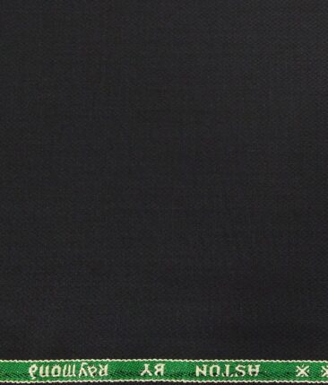 Raymond Men's Black Structured Poly Viscose Trouser Fabric With Exquisite White Checks Poly Cotton Shirt Fabric (Unstitched Combo)