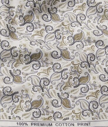 Raymond Men's Dark Brown Self Design Poly Viscose Trouser Fabric With True Value White Floral Print Cotton Shirt Fabric (Unstitched Combo)