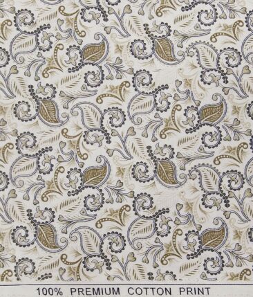 Raymond Men's Dark Brown Self Design Poly Viscose Trouser Fabric With True Value White Floral Print Cotton Shirt Fabric (Unstitched Combo)