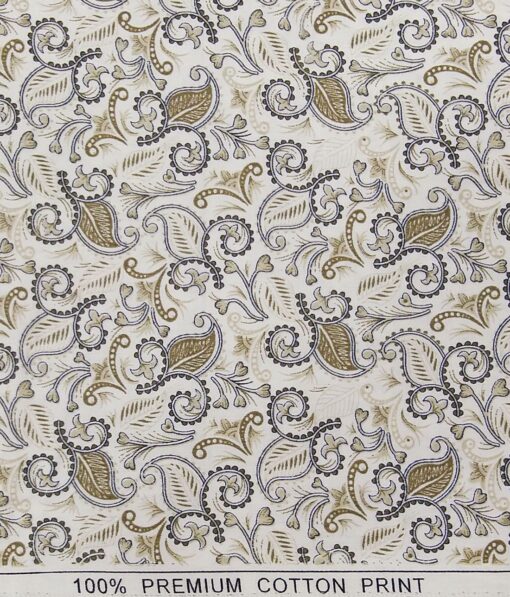 Raymond Men's Dark Brown Self Design Poly Viscose Trouser Fabric With True Value White Floral Print Cotton Shirt Fabric (Unstitched Combo)