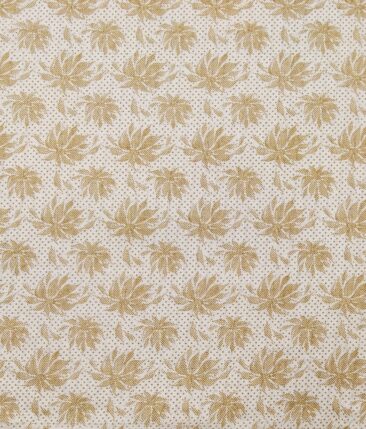 Raymond Men's Dark Brown Self Design Poly Viscose Trouser Fabric With Exquisite Cream Floral Print Cotton Shirt Fabric (Unstitched Combo)