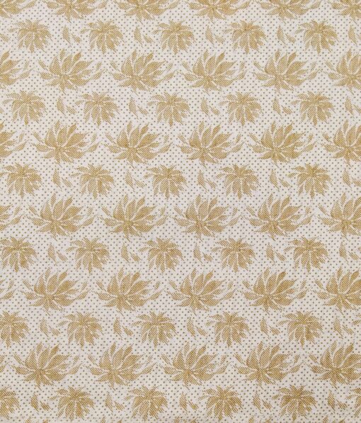 Raymond Men's Dark Brown Self Design Poly Viscose Trouser Fabric With Exquisite Cream Floral Print Cotton Shirt Fabric (Unstitched Combo)