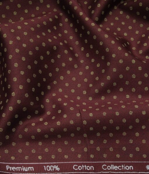 Raymond Men's Beige Red Checks Poly Viscose Trouser Fabric With Exquisite Maroon Red Printed Cotton Shirt Fabric (Unstitched Combo)