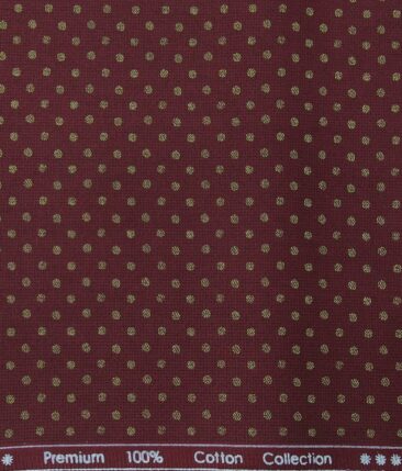 Raymond Men's Beige Red Checks Poly Viscose Trouser Fabric With Exquisite Maroon Red Printed Cotton Shirt Fabric (Unstitched Combo)