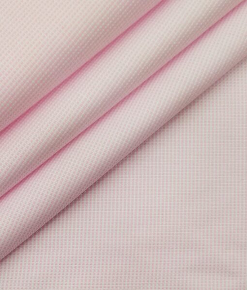 Raymond Men's Black Structured Poly Viscose Trouser Fabric With Exquisite Pink Structured Poly Cotton Shirt Fabric (Unstitched Combo)