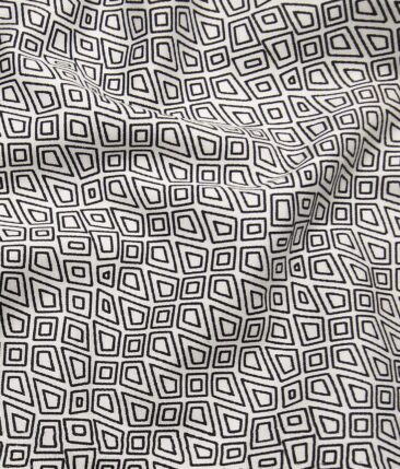 Raymond Men's Blackish Grey Self Checks Poly Viscose Trouser Fabric With Solino White Printed Cotton Shirt Fabric (Unstitched Combo)