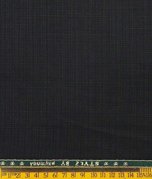 Raymond Men's Blackish Grey Self Design Poly Viscose Trouser Fabric With Khadi Look White Checks Poly Cotton Shirt Fabric (Unstitched Combo)