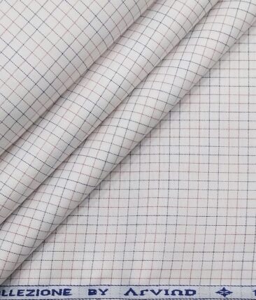 Raymond Men's Dark Purple Checks Poly Viscose Trouser Fabric With Arvind White Checks Cotton Shirt Fabric (Unstitched Combo)
