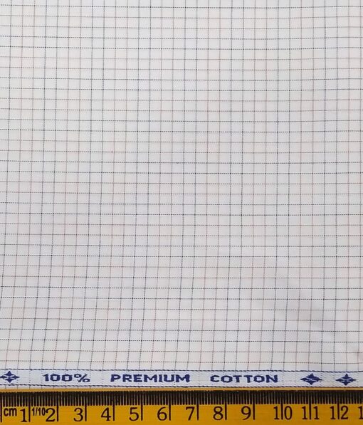 Raymond Men's Dark Purple Checks Poly Viscose Trouser Fabric With Arvind White Checks Cotton Shirt Fabric (Unstitched Combo)