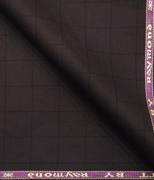 Raymond Men's Dark Purple Checks Poly Viscose Trouser Fabric With Arvind White Checks Cotton Shirt Fabric (Unstitched Combo)