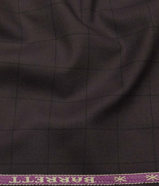 Raymond Men's Dark Purple Checks Poly Viscose Trouser Fabric With Arvind White Checks Cotton Shirt Fabric (Unstitched Combo)