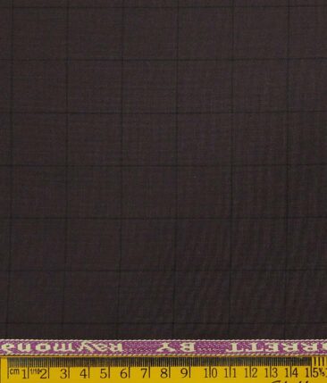 Raymond Men's Dark Purple Checks Poly Viscose Trouser Fabric With Arvind White Checks Cotton Shirt Fabric (Unstitched Combo)