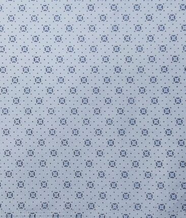 Raymond Men's Dark Firozi Blue Structured Poly Viscose Trouser Fabric With Exquisite Sky Blue Cotton Printed Shirt Fabric (Unstitched Combo)
