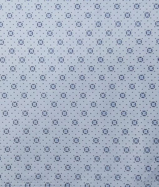 Raymond Men's Dark Firozi Blue Structured Poly Viscose Trouser Fabric With Exquisite Sky Blue Cotton Printed Shirt Fabric (Unstitched Combo)