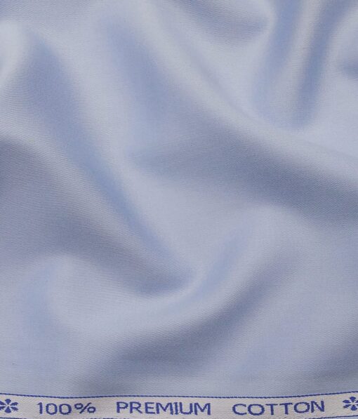 Raymond Men's Dark Firozi Blue Structured Poly Viscose Trouser Fabric With Arvind Sky Blue Solid Cotton Shirt Fabric (Unstitched Combo)
