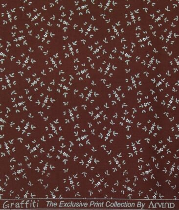 Raymond Men's Beige Red Checks Poly Viscose Trouser Fabric With Arvind Maroon Red Printed Cotton Shirt Fabric (Unstitched Combo)