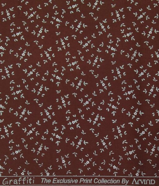 Raymond Men's Beige Red Checks Poly Viscose Trouser Fabric With Arvind Maroon Red Printed Cotton Shirt Fabric (Unstitched Combo)
