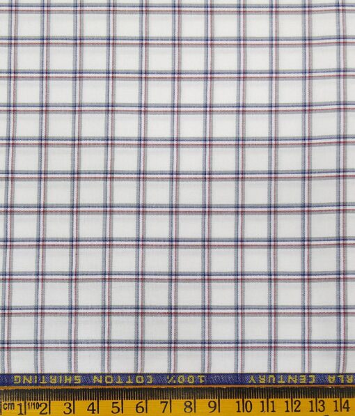 Raymond Men's Winish Brown Self Checks Poly Viscose Trouser Fabric With Birla Century White Checks Cotton Shirt Fabric (Unstitched Combo)