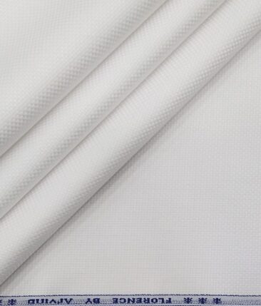 Raymond Men's Worsted Grey Pin Stripes Poly Viscose Trouser Fabric With Arving White Oxford Weave Cotton Shirt Fabric (Unstitched Combo)