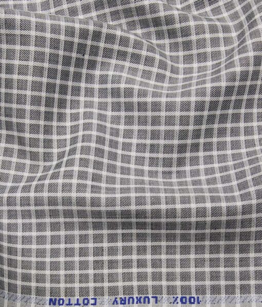 Raymond Men's Black Twill Solid Poly Viscose Trouser Fabric With Monza Grey Checks Cotton Shirt Fabric (Unstitched Combo)