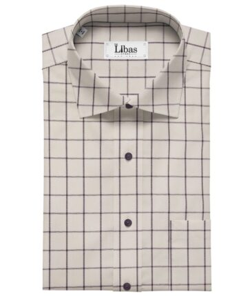 Raymond Men's Dark Purple Self Checks Poly Viscose Trouser Fabric With Cream Checks Cotton Shirt Fabric (Unstitched Combo)