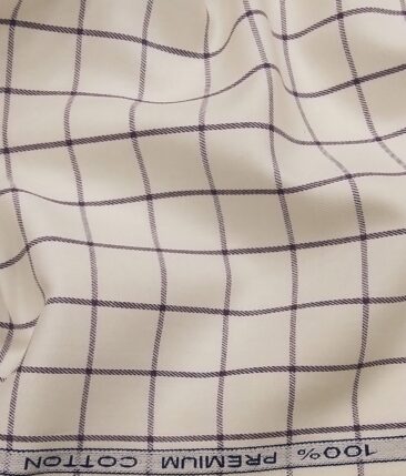 Raymond Men's Dark Purple Self Checks Poly Viscose Trouser Fabric With Cream Checks Cotton Shirt Fabric (Unstitched Combo)