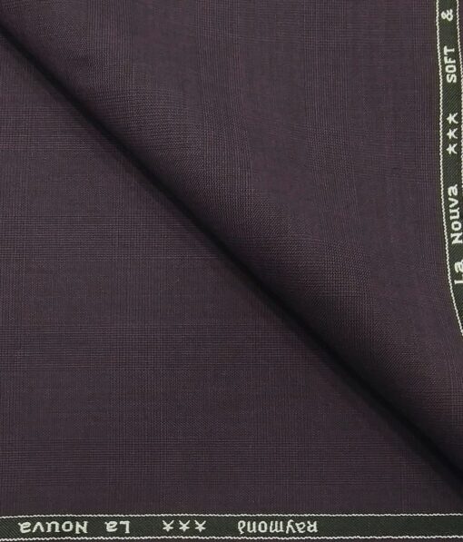 Raymond Men's Dark Purple Self Checks Poly Viscose Trouser Fabric With Cream Checks Cotton Shirt Fabric (Unstitched Combo)