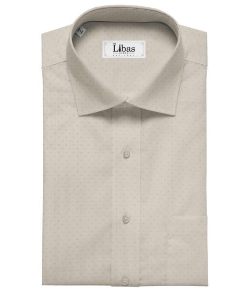 Raymond Men's Dark Brown Self Checks Poly Viscose Trouser Fabric With F.M. Hammerle Beige Dobby Cotton Shirt Fabric (Unstitched Combo)