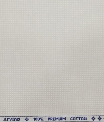 Raymond Men's Dark Grey Broad Checks Poly Viscose Trouser Fabric With Arvind Light Grey Dobby Cotton Shirt Fabric (Unstitched Combo)