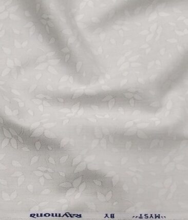 Raymond Men's Dark Grey Self Checks Poly Viscose Trouser Fabric With Light Grey Floral Jacquard Cotton Shirt Fabric (Unstitched Combo)
