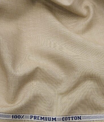 Raymond Men's 100% Premium Cotton Fil-a-Fil Unstitched Shirt Fabric (Beige