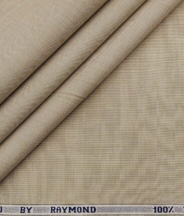 Raymond Men's 100% Premium Cotton Fil-a-Fil Unstitched Shirt Fabric (Beige