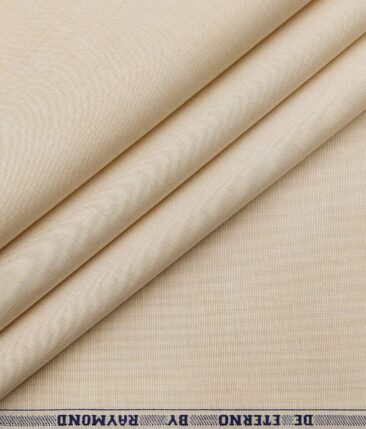 Raymond Men's 100% Premium Cotton Fil-a-Fil Unstitched Shirt Fabric (ButterMilk Beige