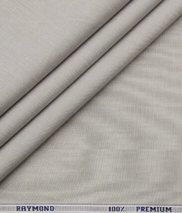 Raymond Men's 100% Premium Cotton Fil-a-Fil Unstitched Shirt Fabric (Light Grey