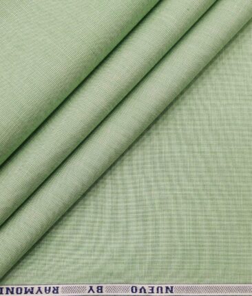 Raymond Men's 100% Premium Cotton Fil-a-Fil Unstitched Shirt Fabric (Fern Green)