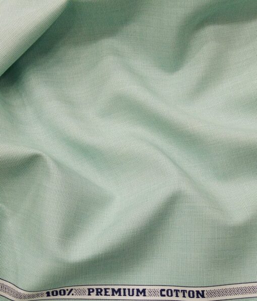 Raymond Men's 100% Premium Cotton Fil-a-Fil Unstitched Shirt Fabric (Mint Green