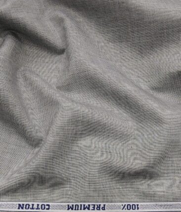 Raymond Men's 100% Premium Cotton Fil-a-Fil Unstitched Shirt Fabric (Silver Grey